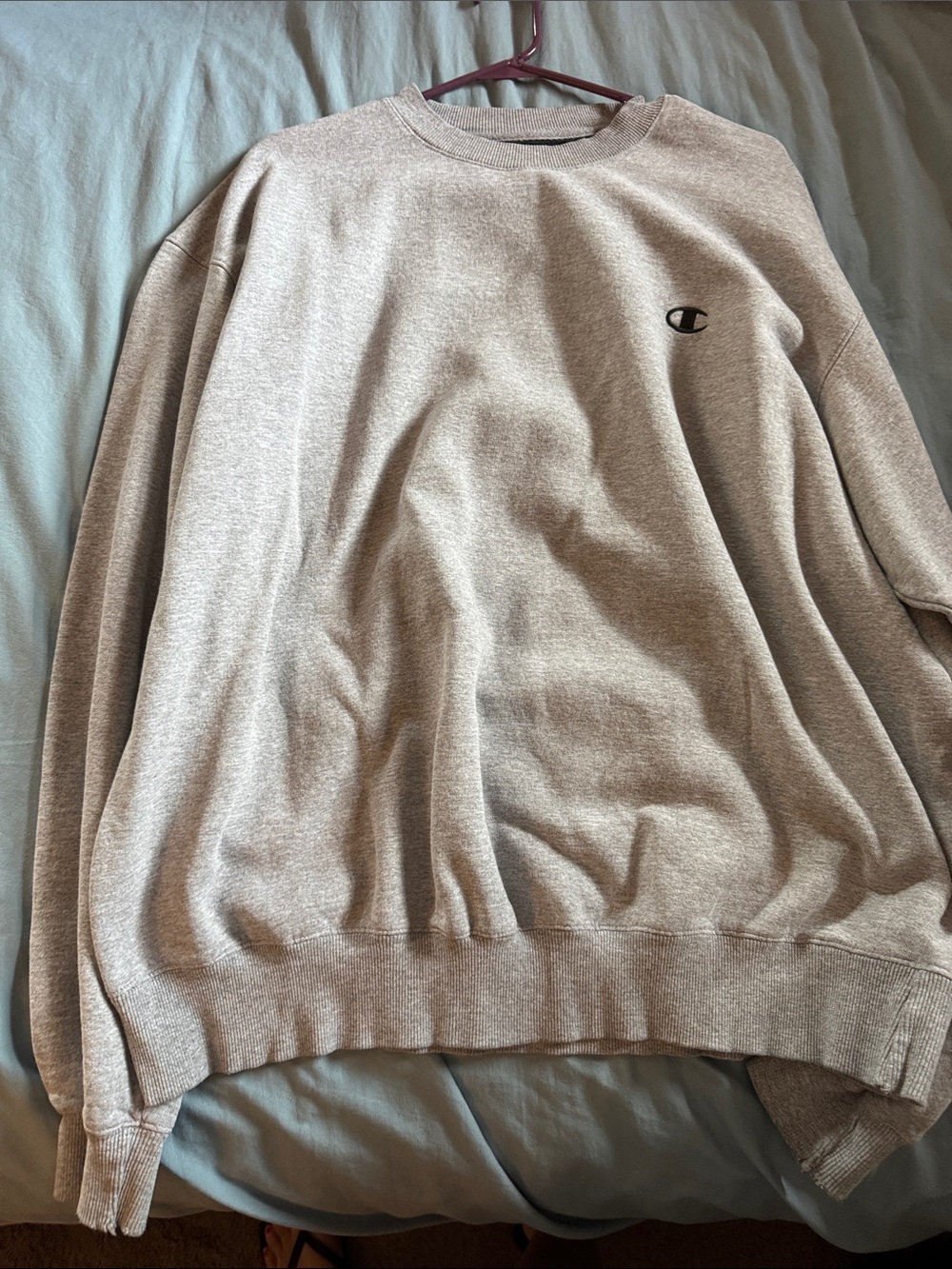 Champion Crewneck Sweatshirt Beige with Black Logo